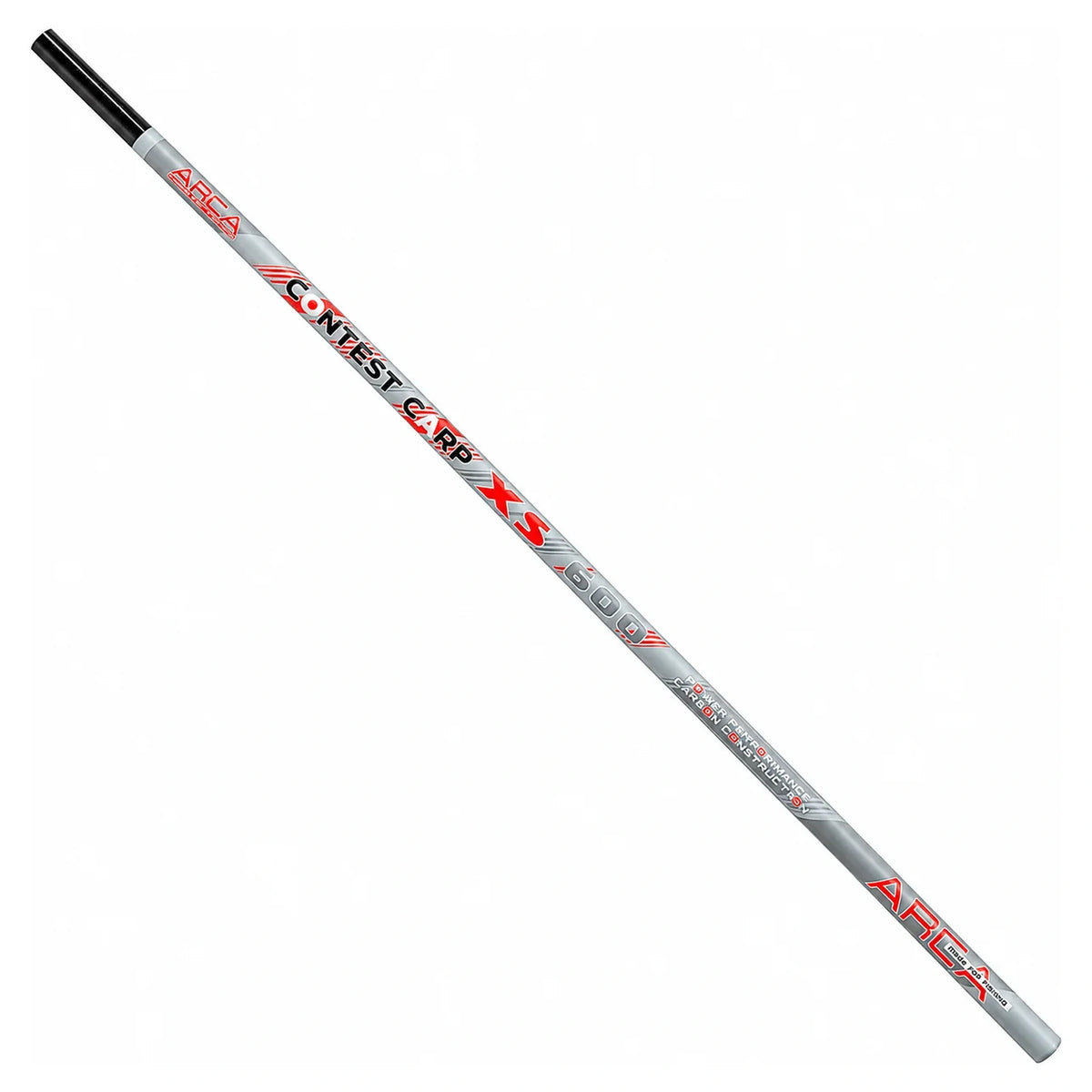 Arca Contest Carp XS 600 met zilveren blank en rood-zwarte modelopdruk