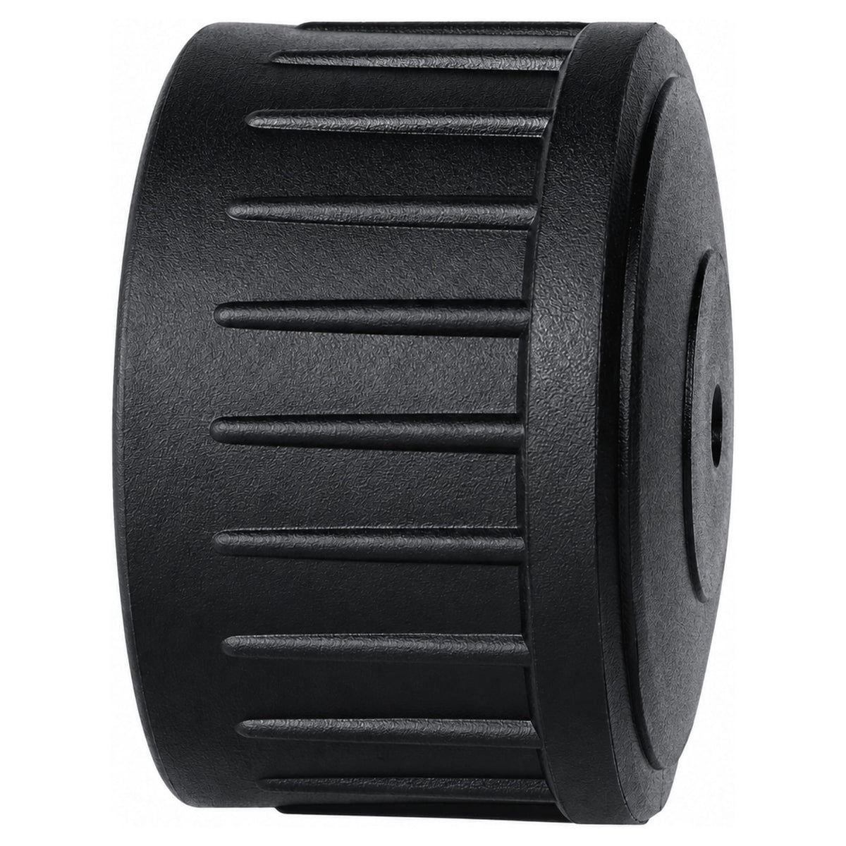 Zwarte Standard Pole Cap met gripribbels en klein gaatje in de ronde voorkant