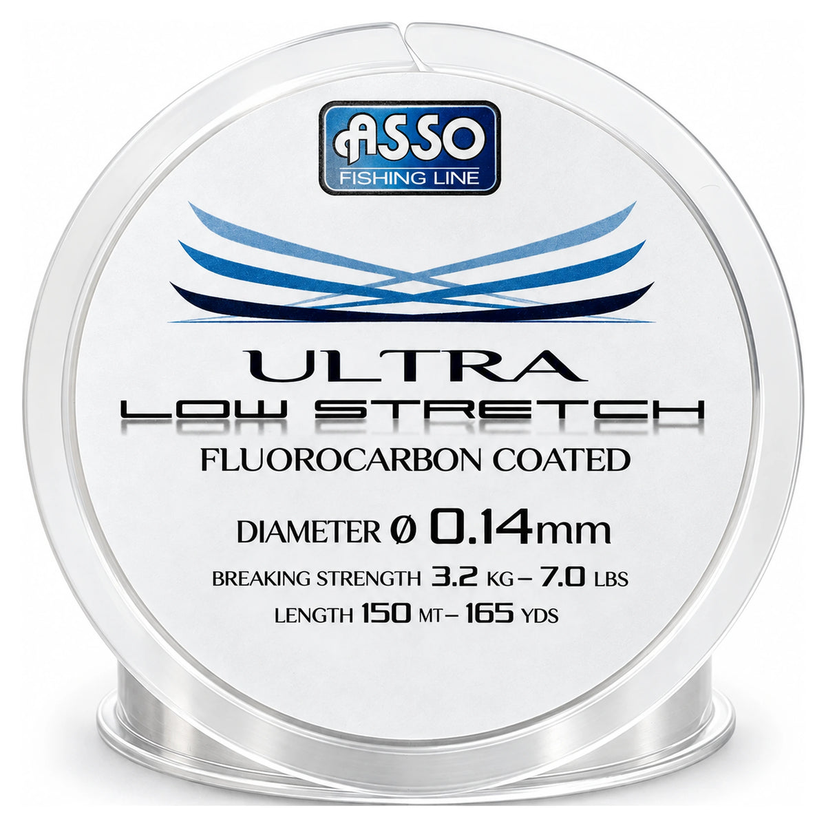 Asso Ultra Low Stretch – nylon vislijn van 150 m, 0,14 mm