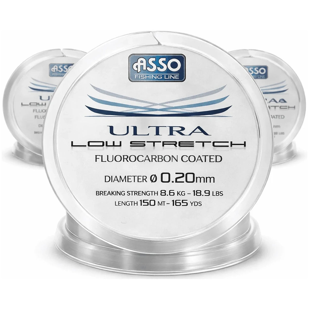 Asso Ultra Low Stretch – nylon vislijn van 150 m, productafbeelding