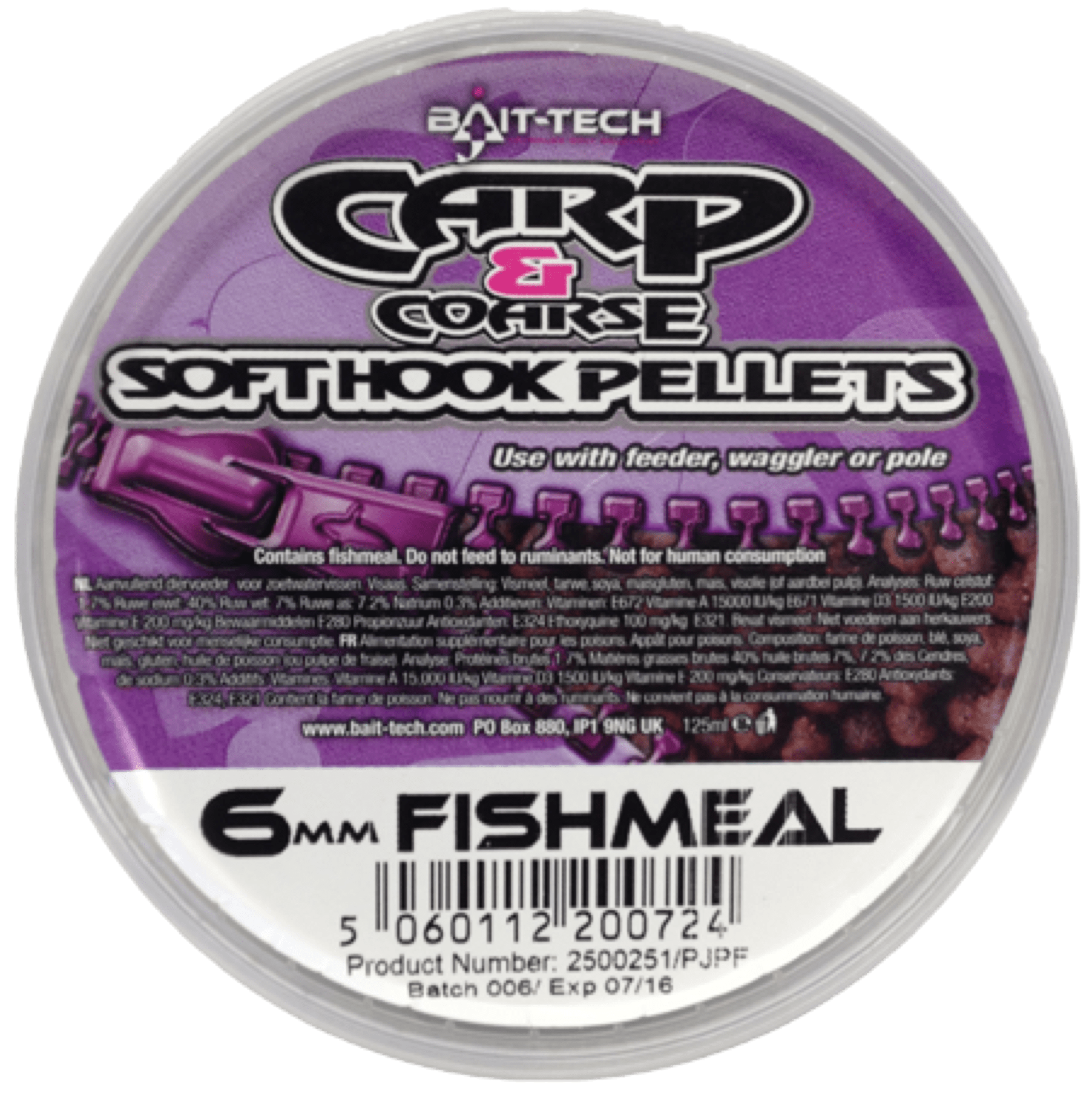 bait-tech carp & coarse soft hook pellets fishmeal
