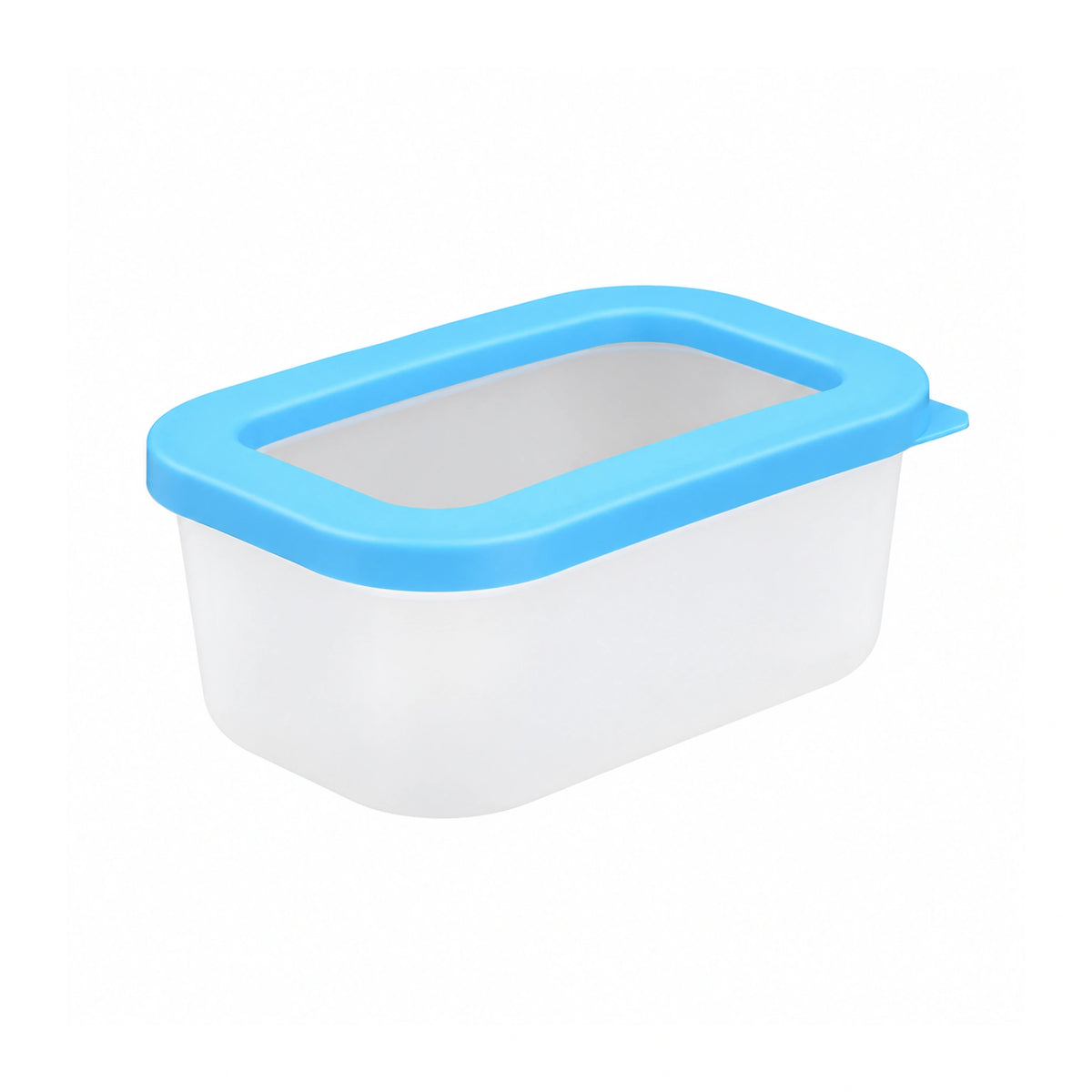 Witte Baitbox 0,6 liter met lichtblauwe open dekselrand