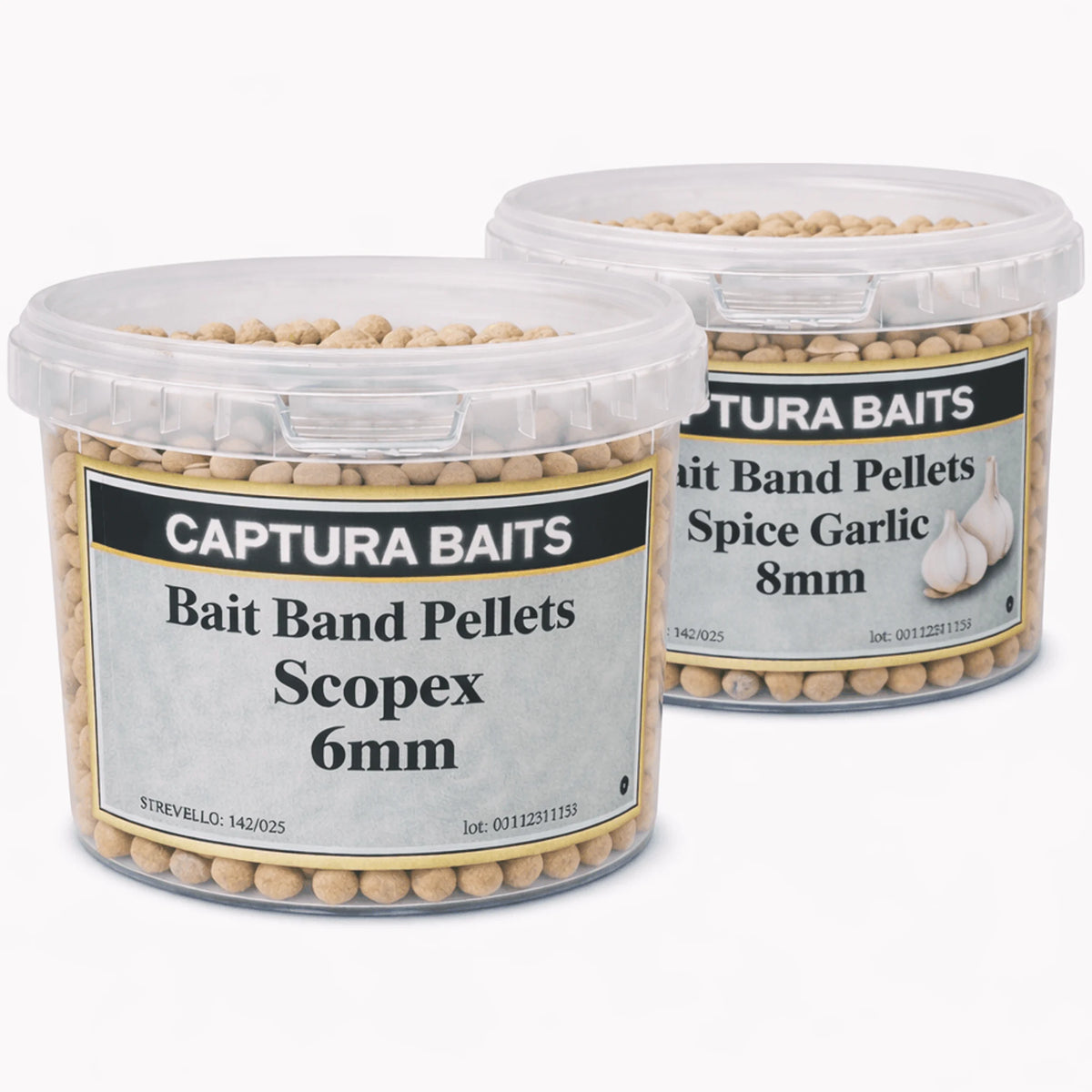 Captura Bait Band Pellets – Scopex en Spice Garlic overzicht