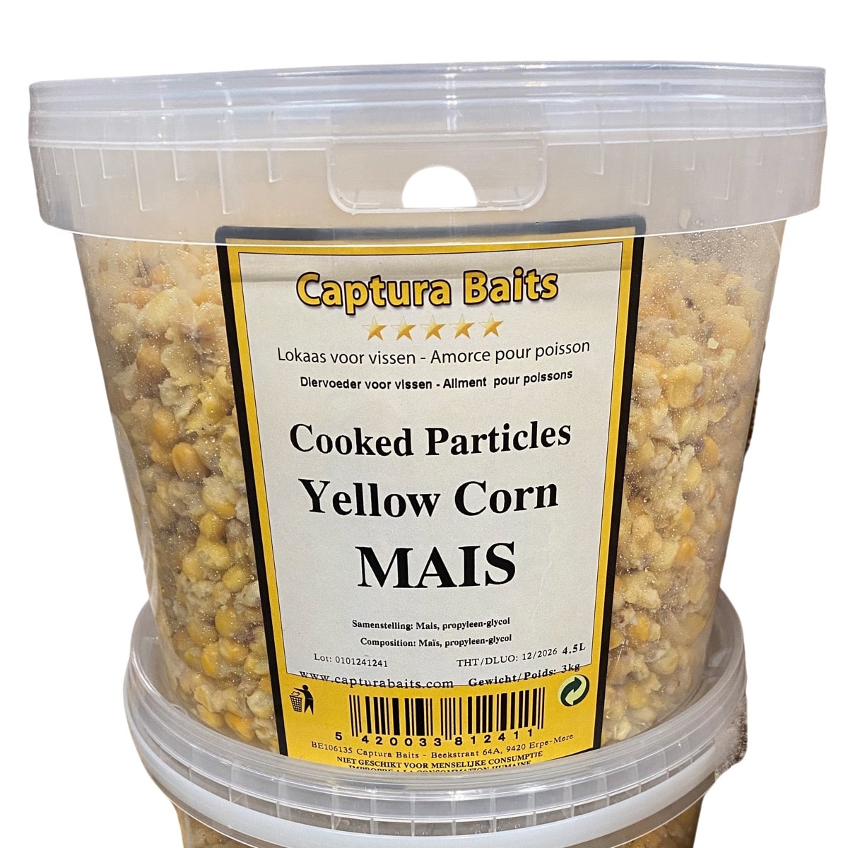 Captura Baits cooked particles yellow corn 3kg bucket
