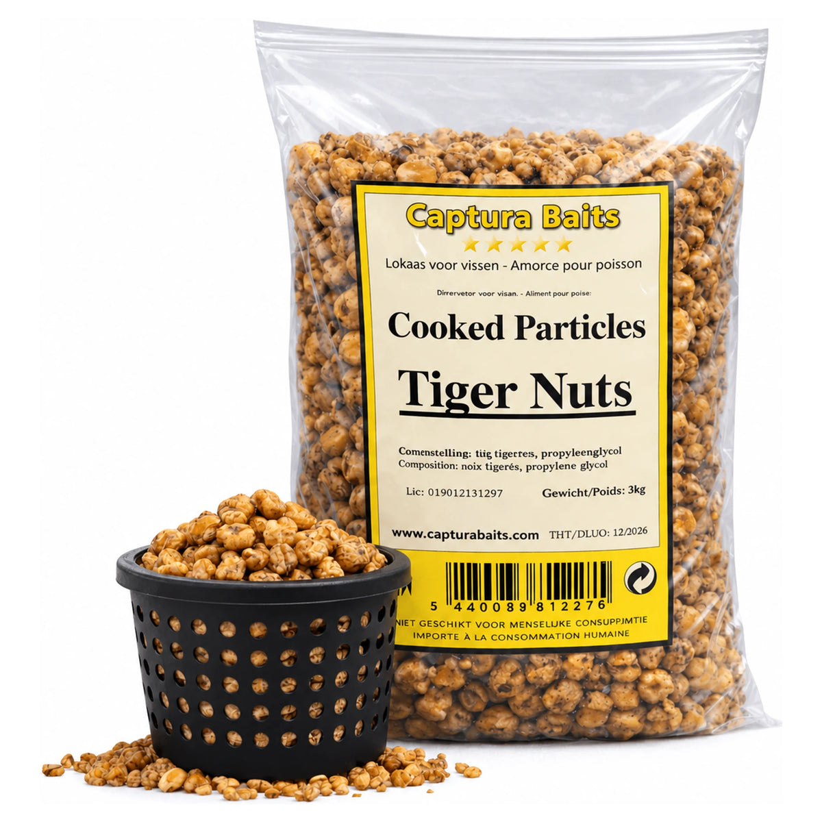 Captura Baits Cooked Tiger Nuts 3 kg met aasmandje