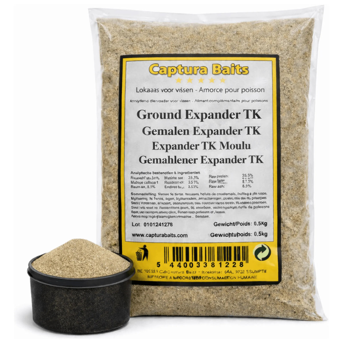Captura Baits Ground Expander TK 0,5 kg met zwart bakje gemalen pellets