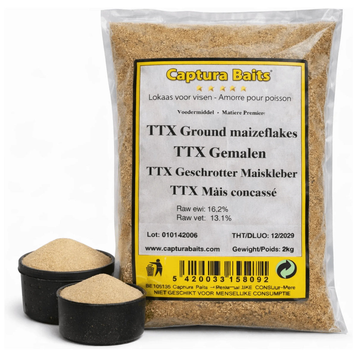 Captura Baits Ground TTX 2 kg met twee zwarte bakjes gemalen voer