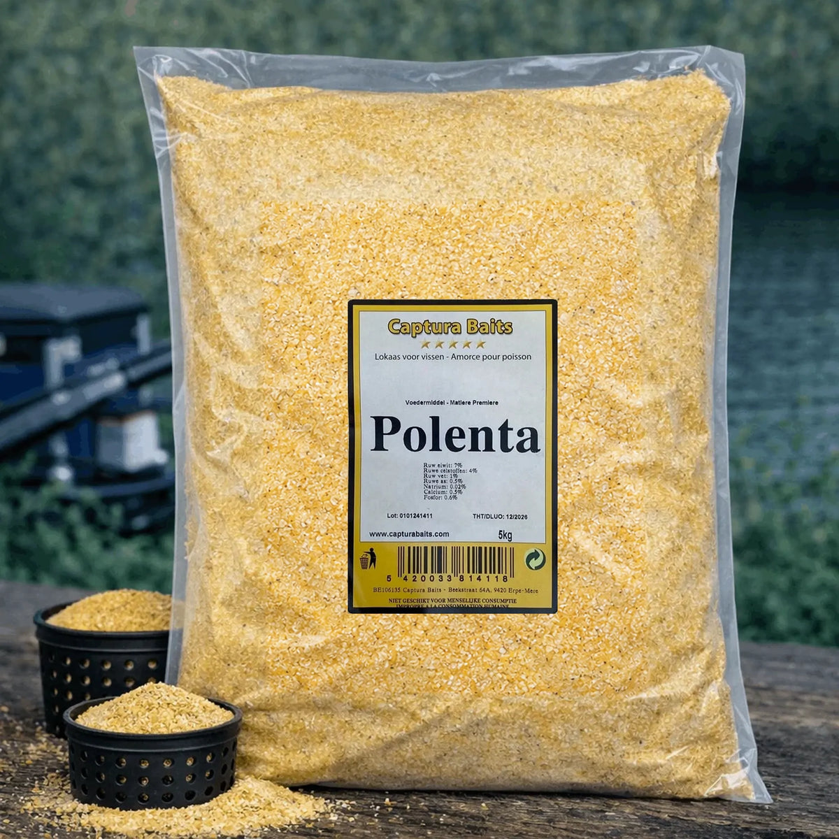 Captura Baits Polenta 5kg zak aan de waterkant