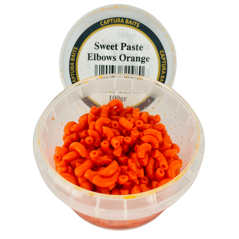 captura baits sweet paste elbows macaroni pasta orange oranje
