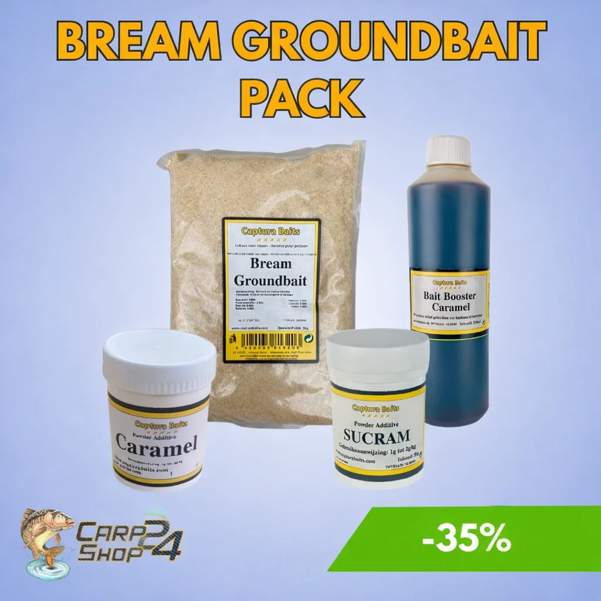 Captura Baits Bream Groundbait Pack – bestaande blauwe promotiecompositie met vier verpakkingen