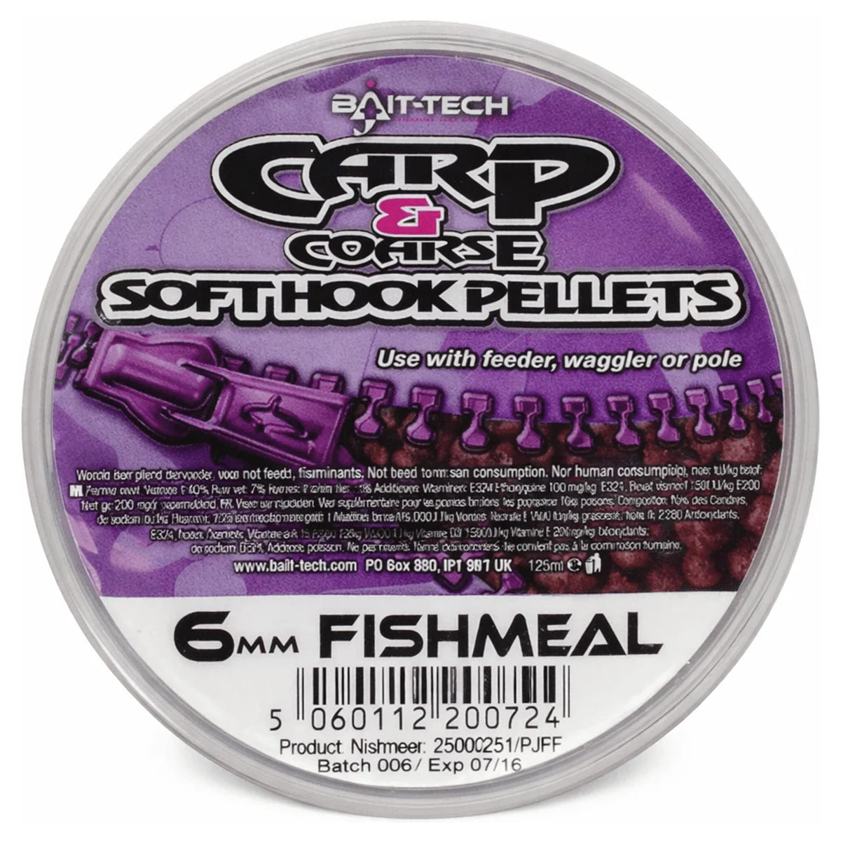 Bait-Tech Carp & Coarse Soft Hook Pellets 6 mm Fishmeal