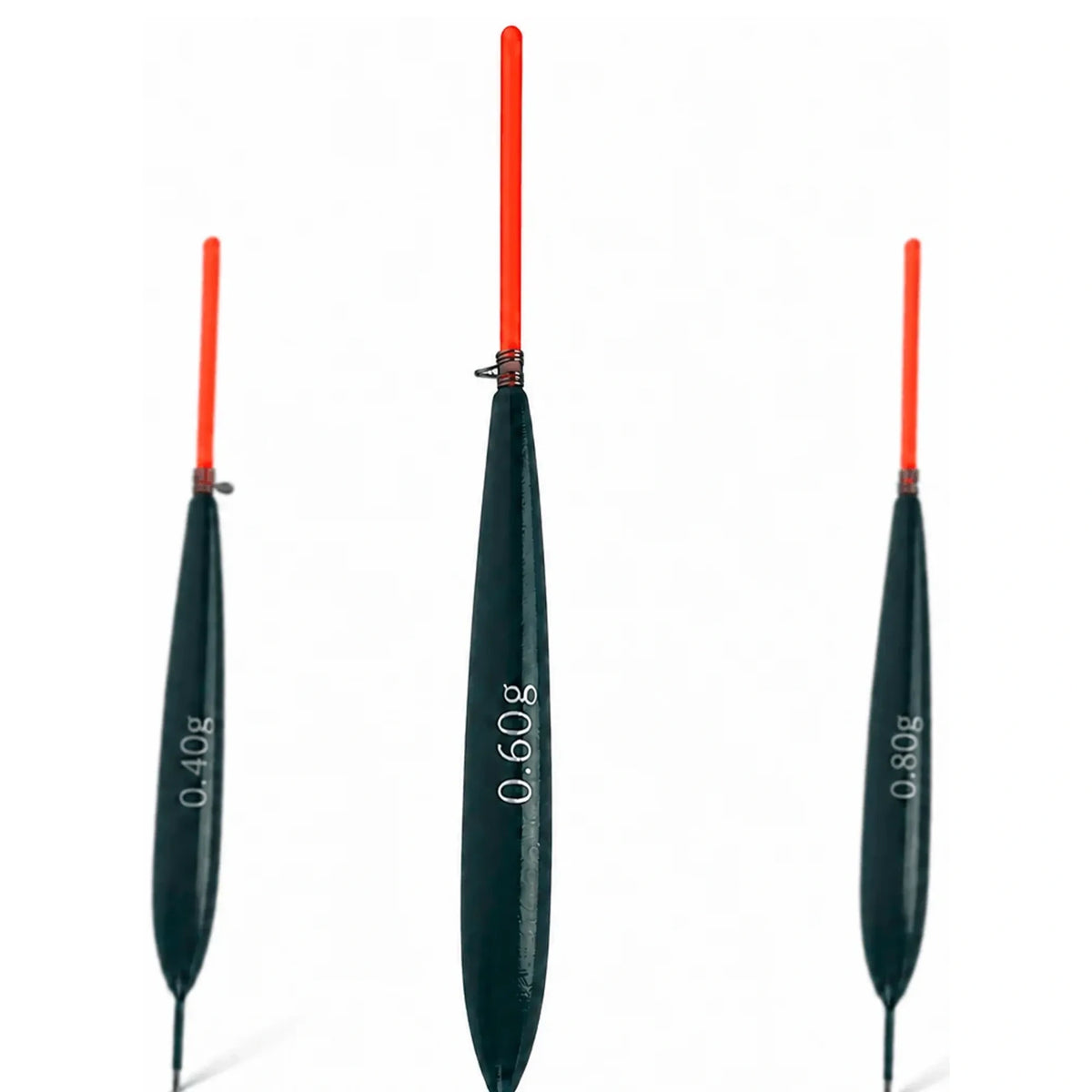 Carpshop24 Carp 5 – zwarte vijverdobbers met rode antenne in 0,40 g, 0,60 g en 0,80 g