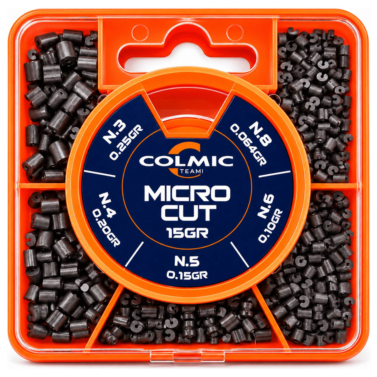 Colmic Micro Cut Dispenser – verdeeldoos met loodjes maten 3-4-5-6-8