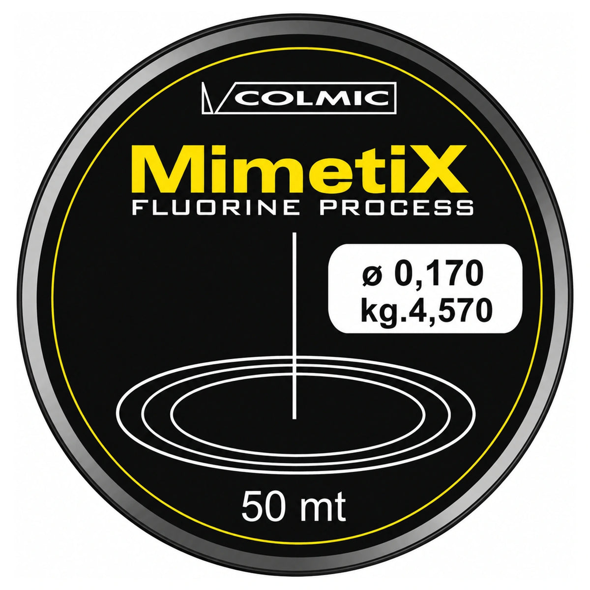 Colmic MimetiX Fluorine Process 50m nylon vislijn, 0.170mm en 4.570kg label