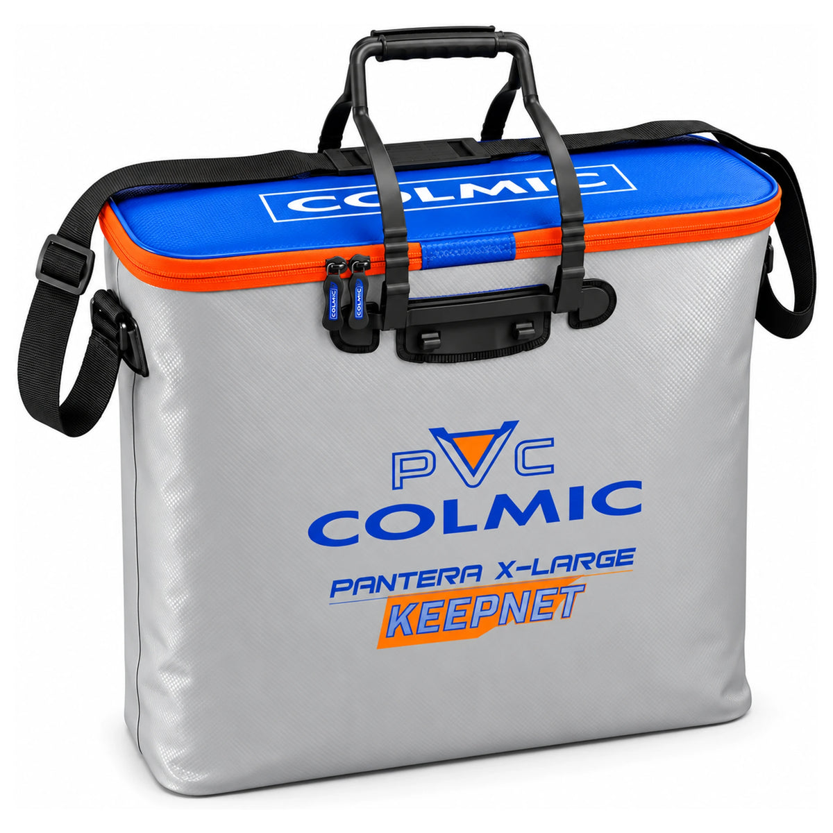 Colmic Pantera XL leefnettas met blauwe bovenzijde en oranje ritssluiting