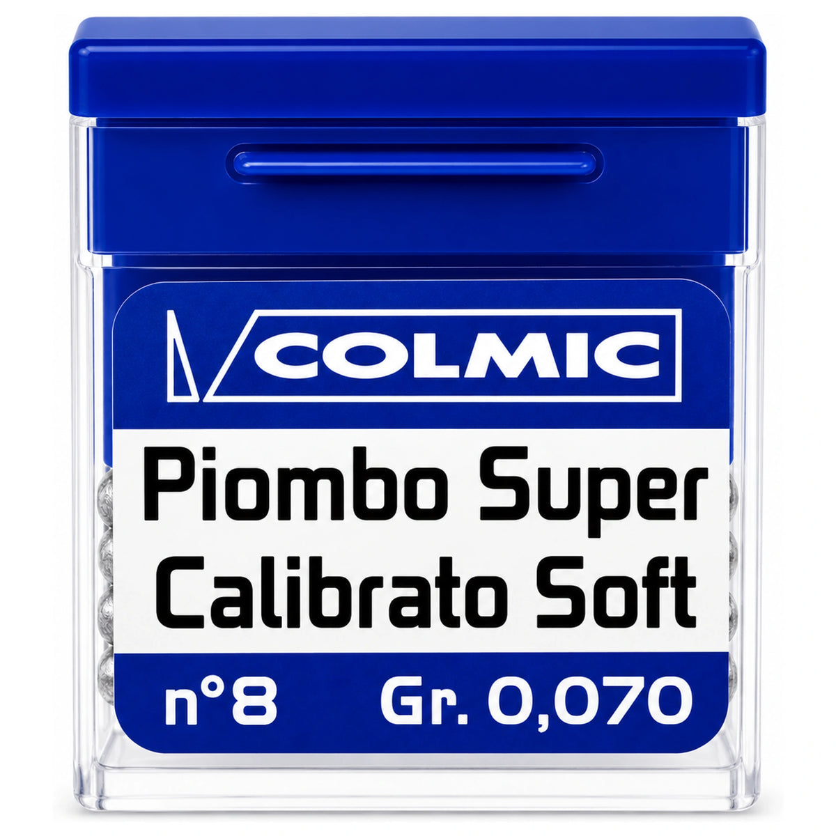 Colmic Piombo Super Calibrato Soft – dispenser met ronde loodjes maat 8