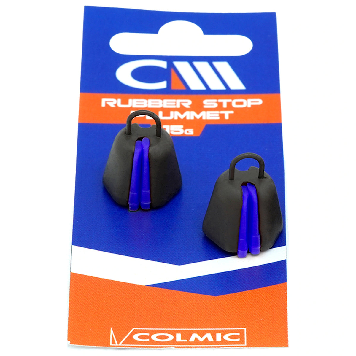 Colmic Rubber Stop Plummets 15 g: volledige verpakking met twee peilloodjes