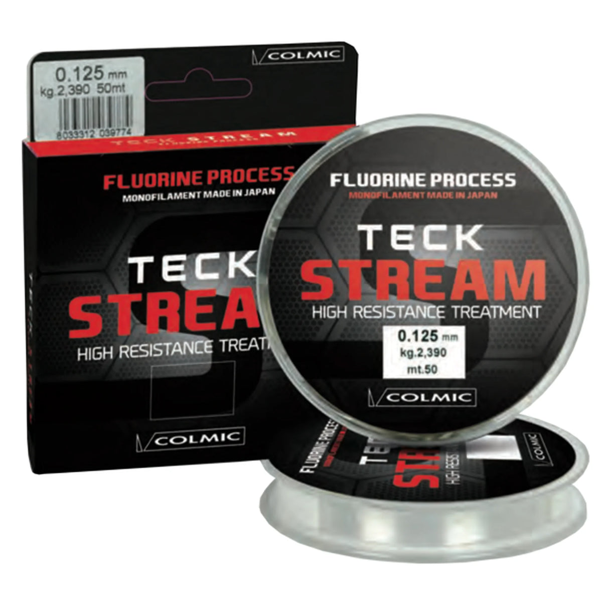 Colmic Teck Stream 50 m nylon vislijn – spoel en verpakking