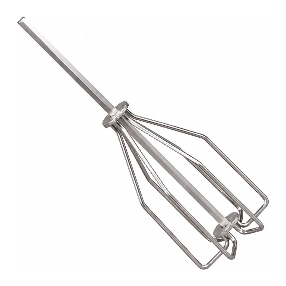 Cresta Baitmixer Medium 4714-402 – roestvrijstalen voerklopper met zes draden en zeskantige steel