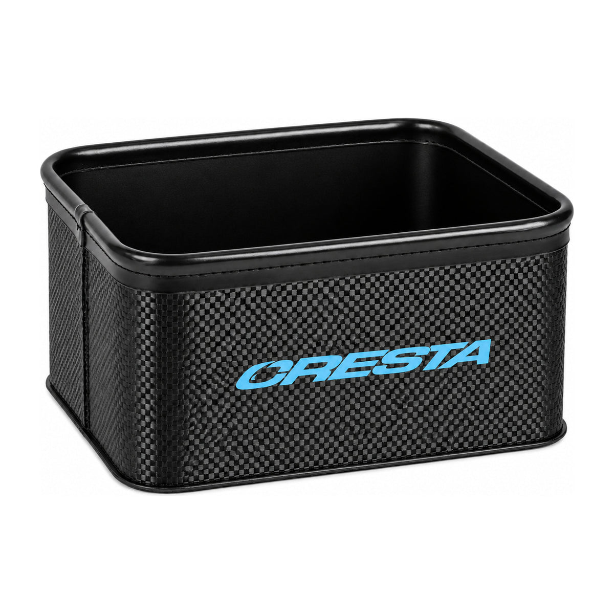 Cresta EVA Bait Bowl Large – hoge zwarte aasbak met blauw Cresta-logo