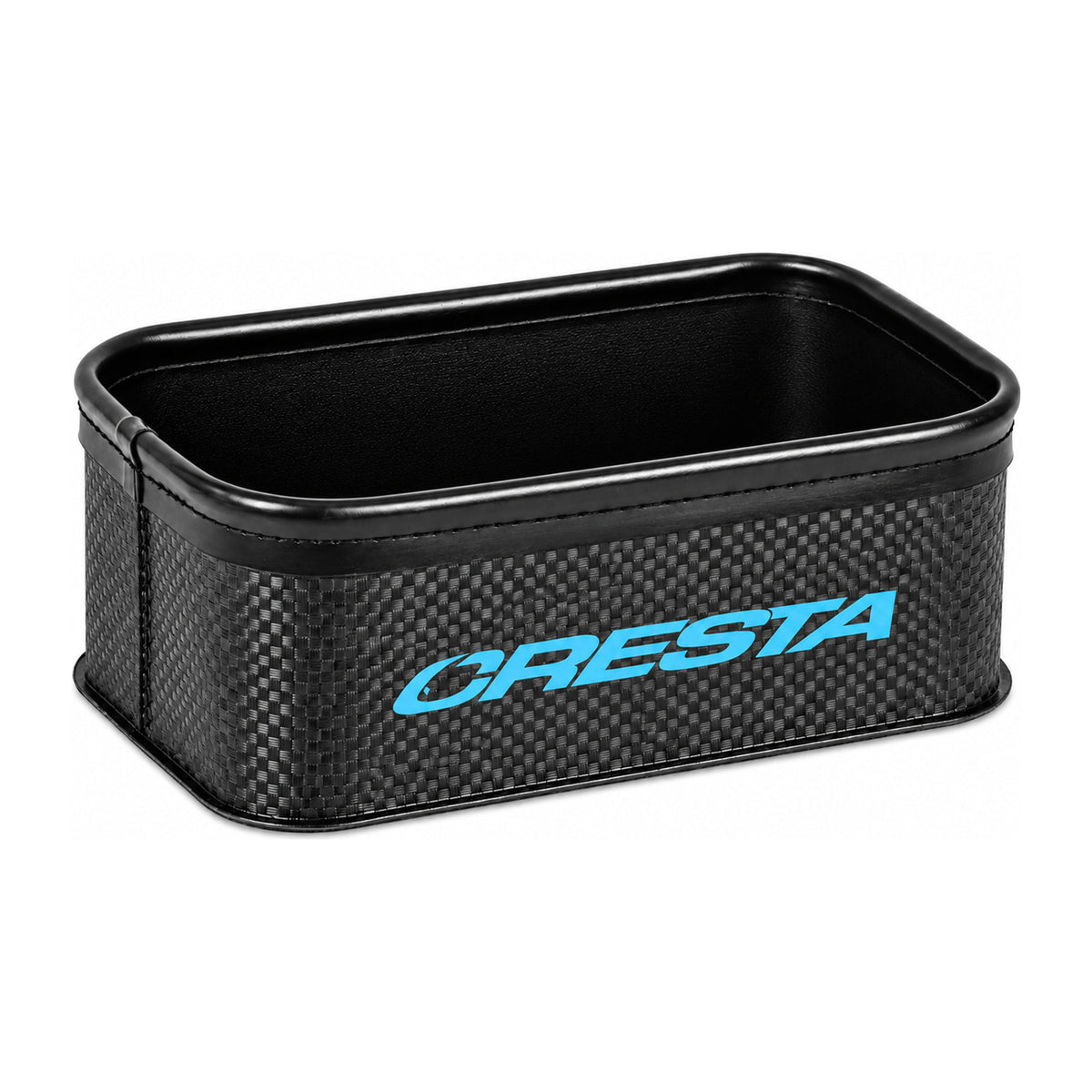 Cresta EVA Bait Bowl Small – lage zwarte aasbak met blauw Cresta-logo