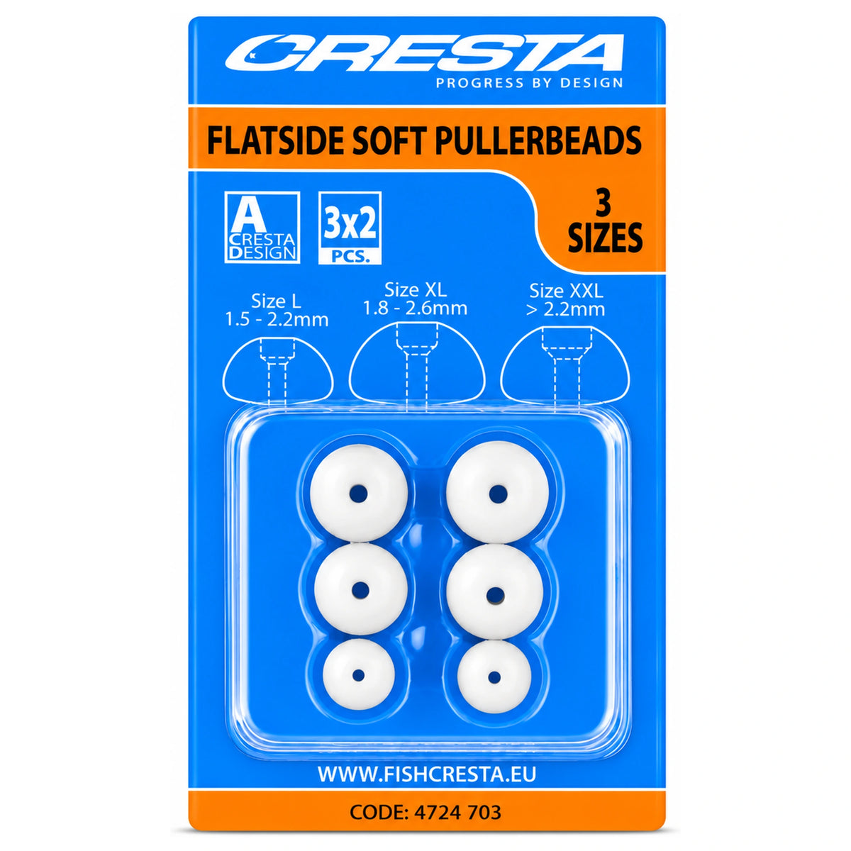 Cresta Flatside Soft Pullerbeads 4724-703 – zachte trekkralen met platte zijde