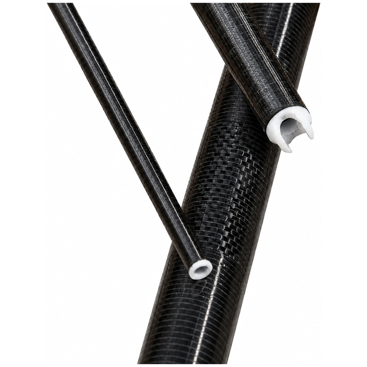 Cresta Identity Ultra 2000 Pro Top 2 Kit met zwarte carbon delen en witte inzetbussen, waaronder een open U-vormige bus