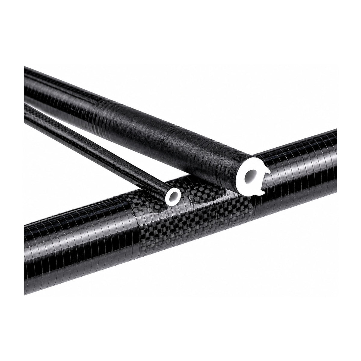 Cresta Identity Ultra 2000 Top 2 Kit, detail van carbon hengeldelen en witte PTFE-bussen