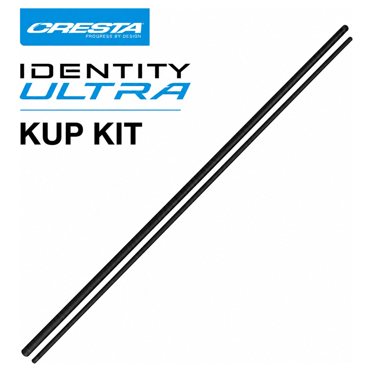 Twee zwarte Cresta Identity Ultra Kup Kit topdelen, diagonaal afgebeeld