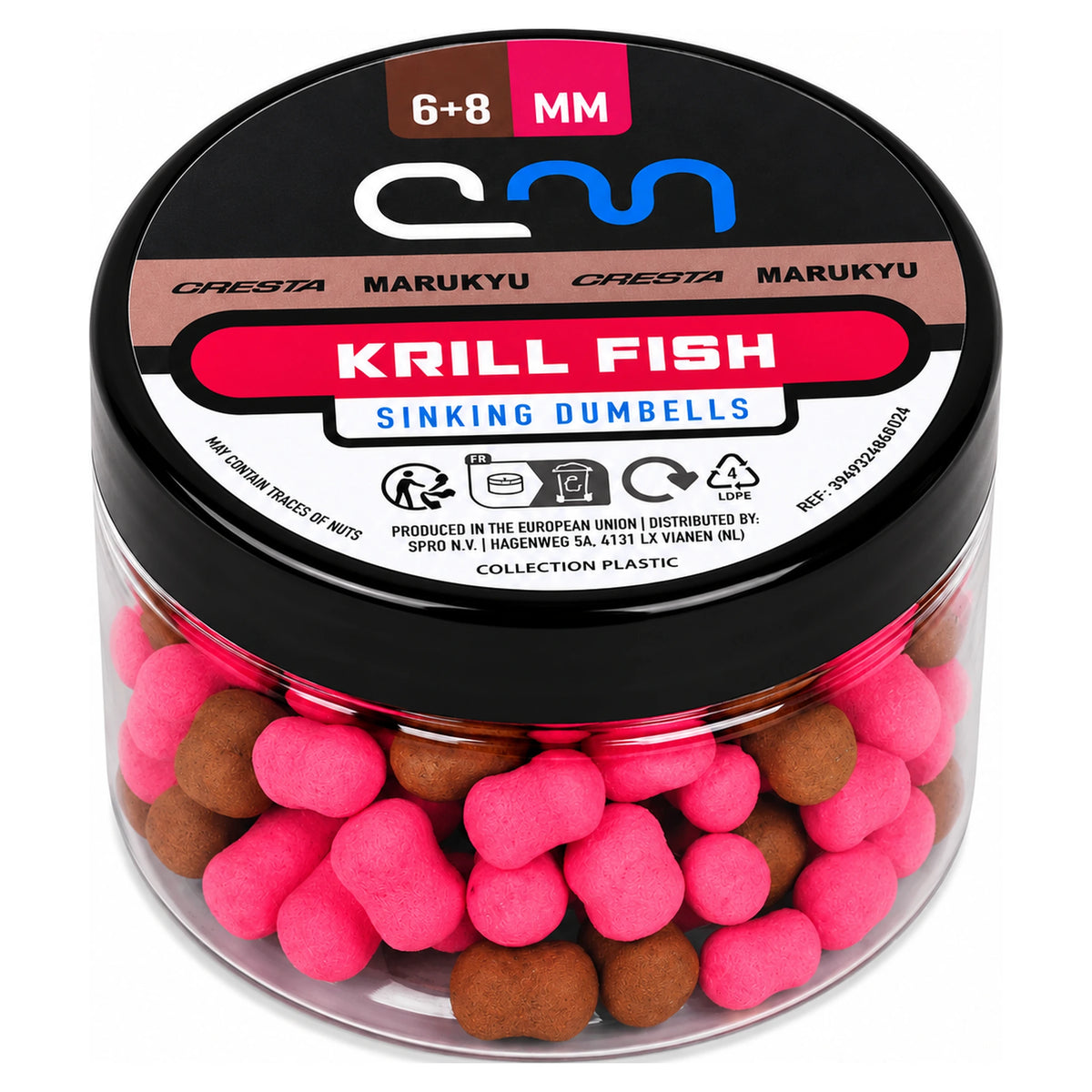 Cresta-Marukyu-Dumbell-Sinkers-Krill-fish-pink-brown