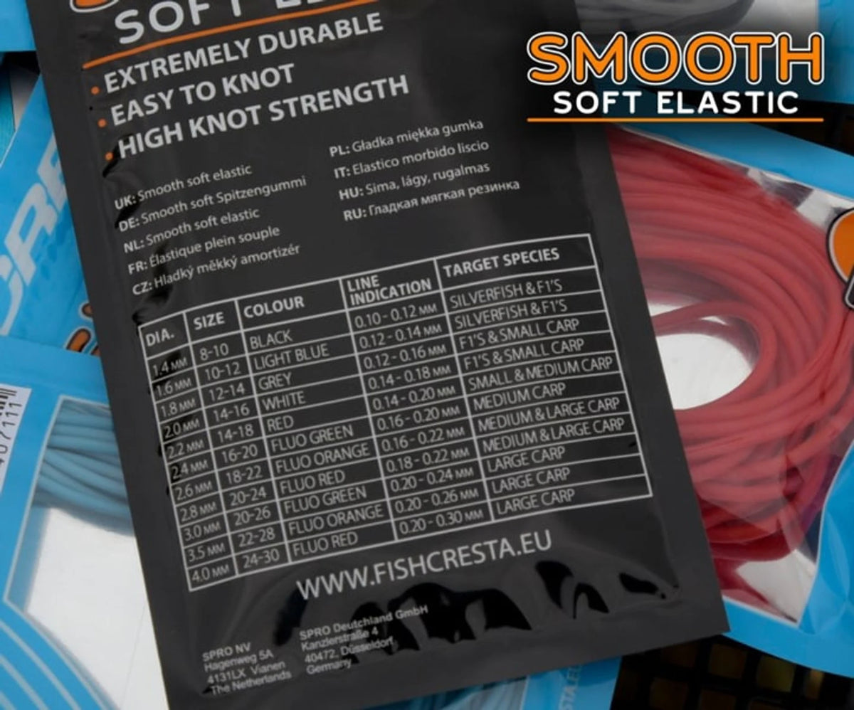 Cresta Smooth Soft Elastic – maten- en kleurentabel