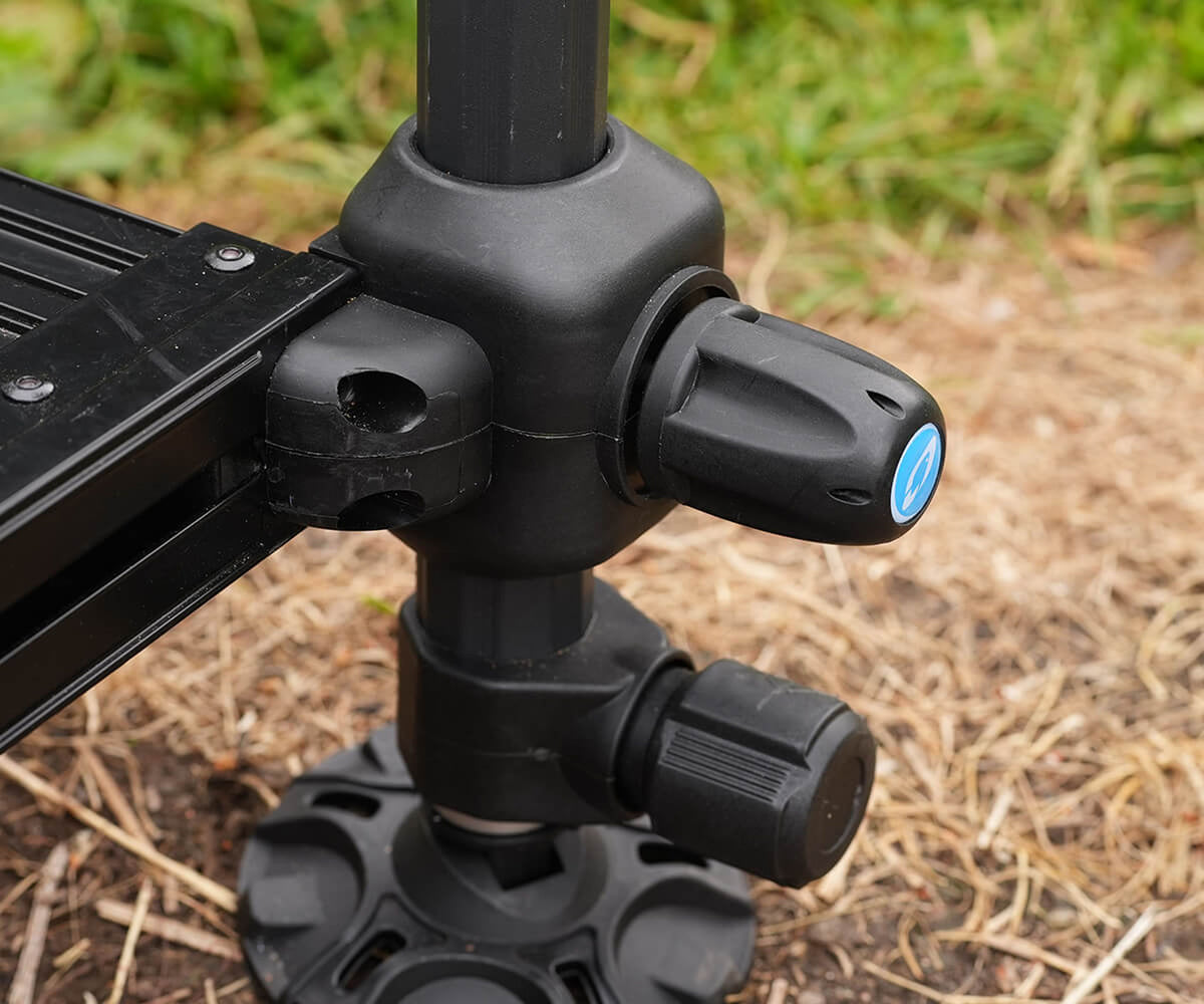 Cresta Solith C400 Pro Seatbox detail van het 36 mm pootblok en de moddervoet