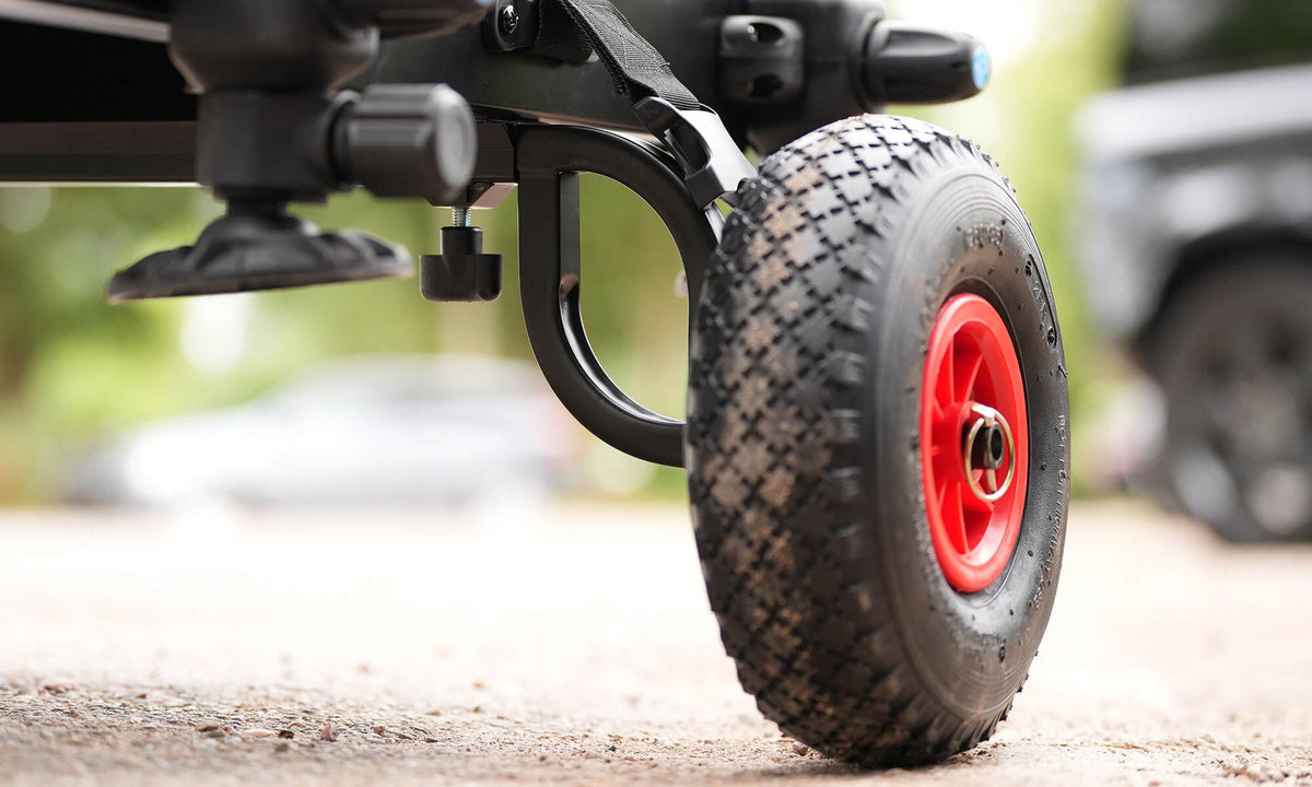 Cresta Solith C400 Pro Wheel Kit – wielkit gemonteerd op de Solith C400 Pro Seatbox