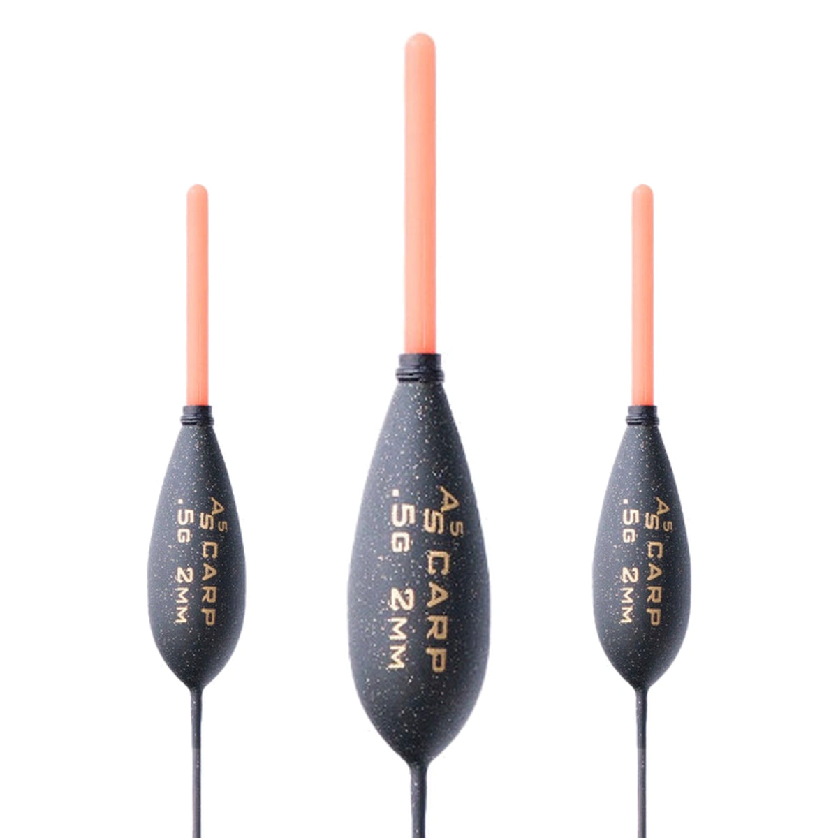 Drennan AS Carp 5 – variantcover met drie 0,50 g dobbers en rode bovenantennes