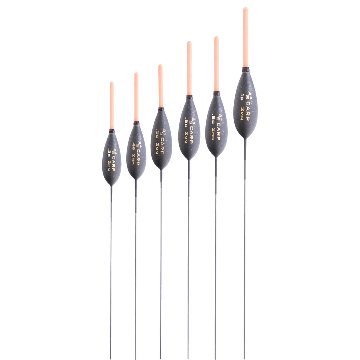 Drennan AS Carp 4 dobbers in 0,3 g, 0,4 g, 0,5 g, 0,6 g, 0,8 g en 1,0 g