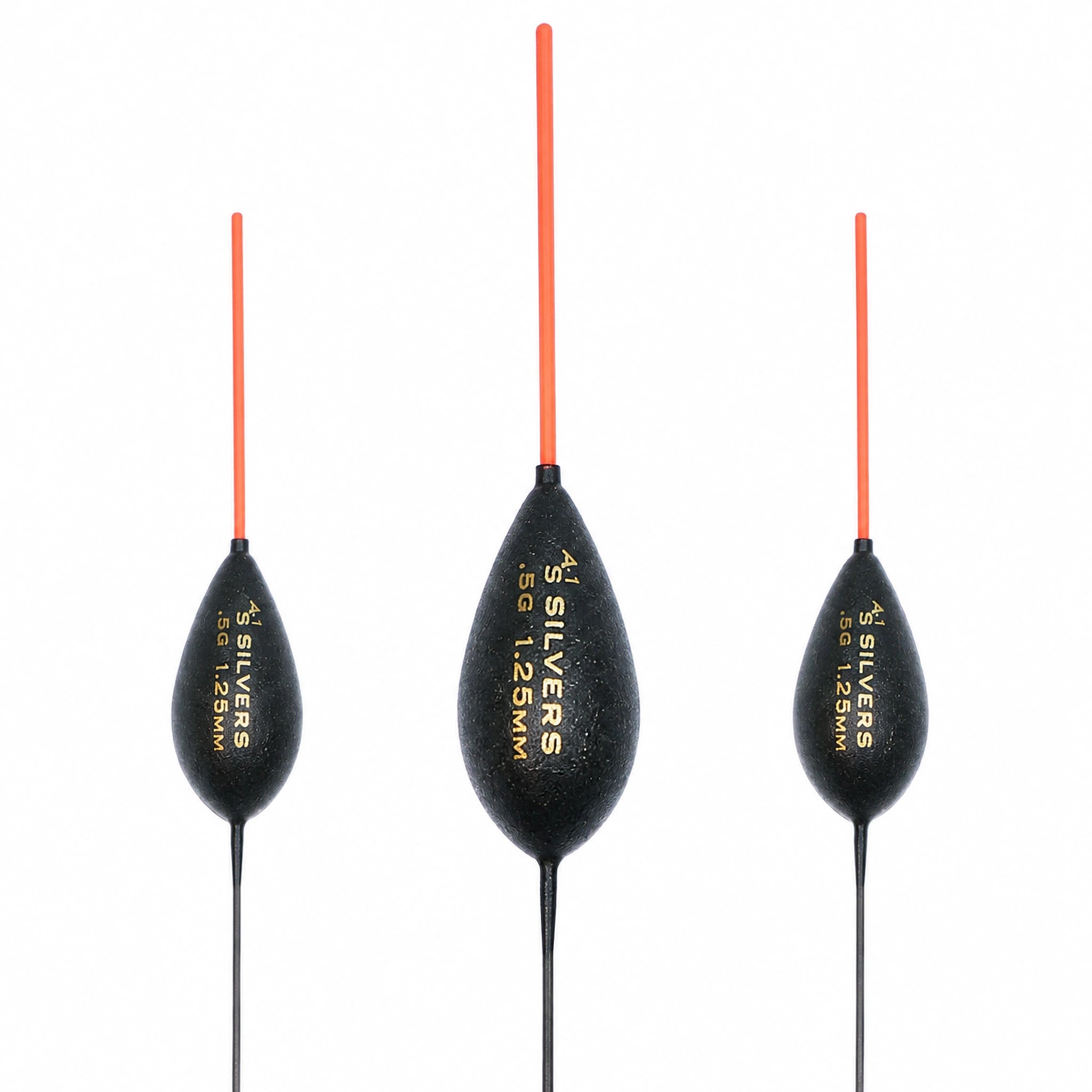 Drennan AS1 Silvers 0.50 g – close-up met gewichtsopdruk en antennedikte 1.25 mm