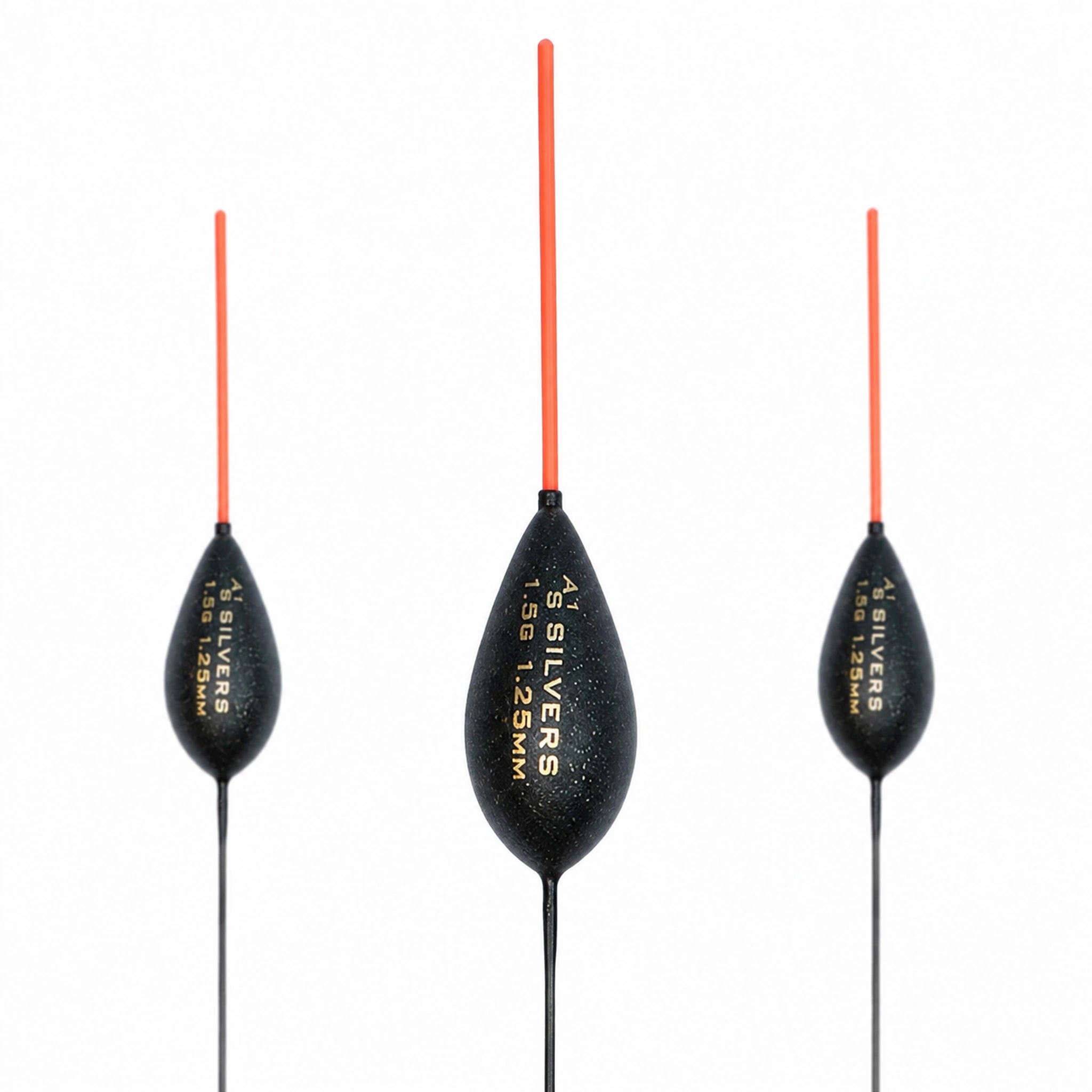 Drennan AS1 Silvers 1.50 g – close-up met gewichtsopdruk en antennedikte 1.25 mm