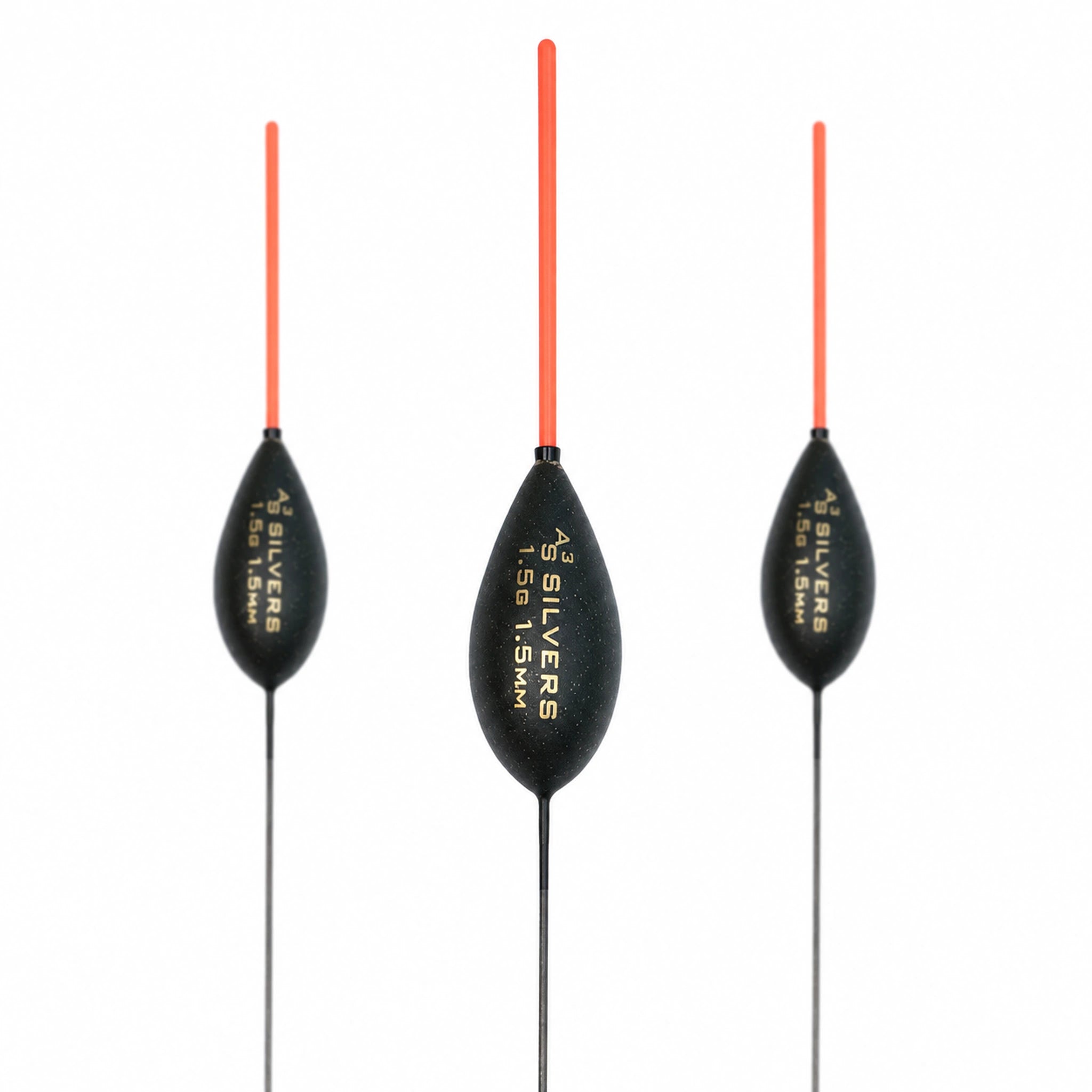 Drennan AS3 Silvers 1.50 g – close-up met gewichtsopdruk en antennedikte 1.5 mm