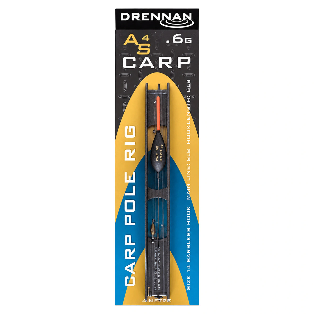 Drennan AS4 Carp Pole Rig FRAD02 – kant-en-klaar karpertuig van 0,60 g op de originele verpakking