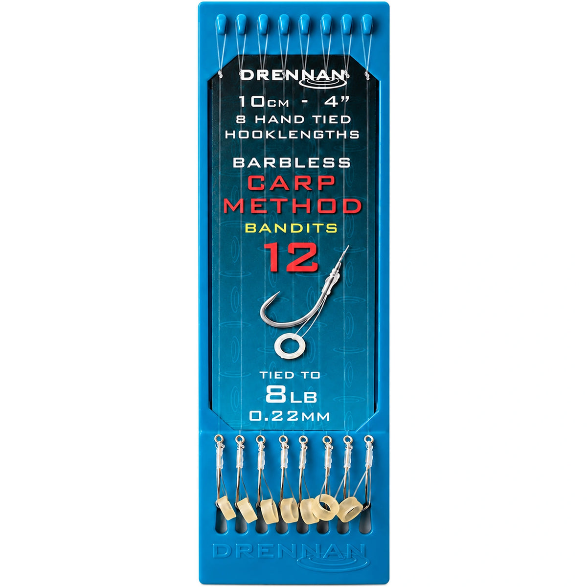 Drennan Carp Method Bandits – haakmaat 12, 8LB en 0,22mm op blauwe hook plate