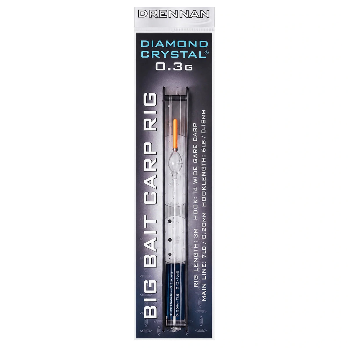 Drennan Diamond Crystal Big Bait Carp Rig van 0,3 g in verpakking