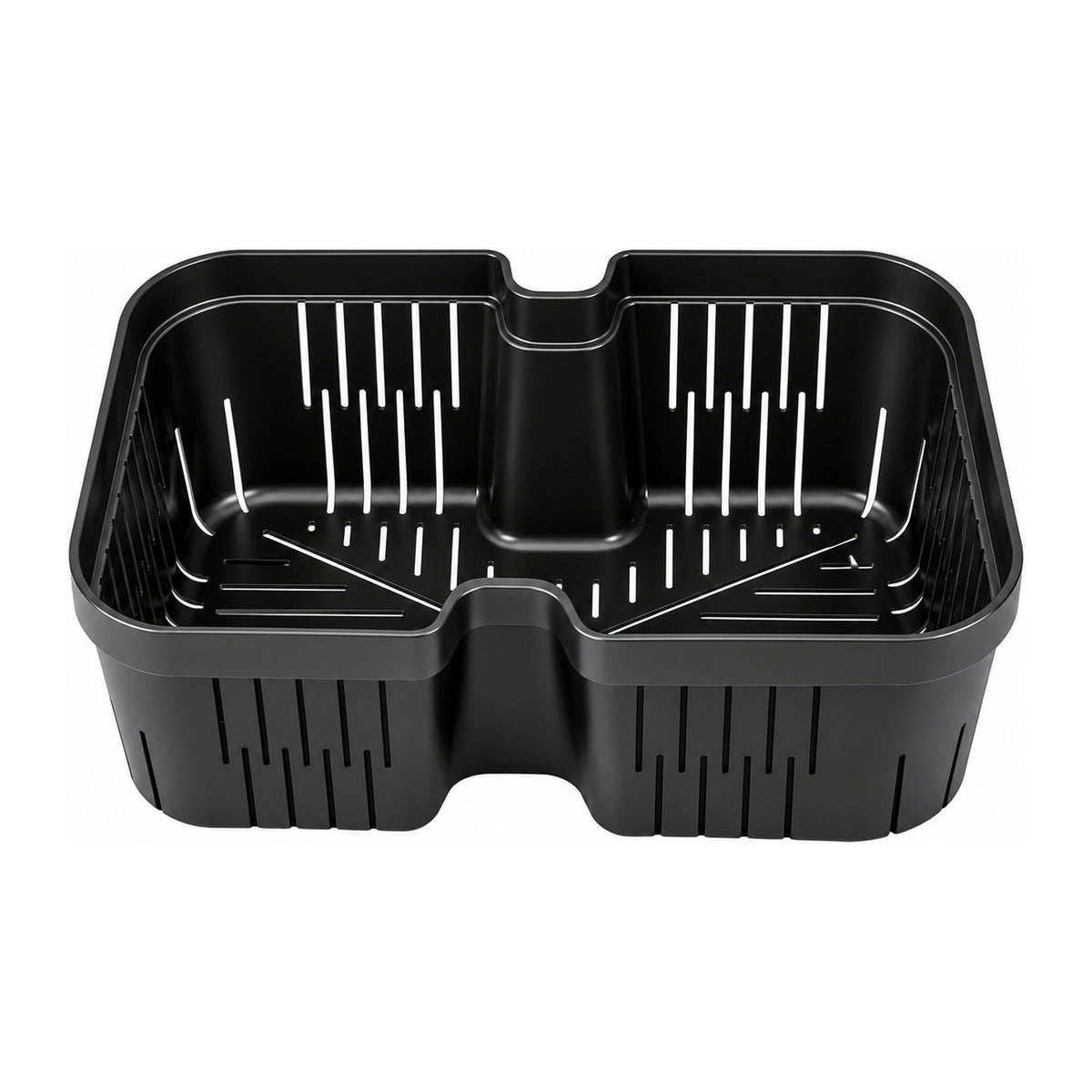 Drennan DMS Pellet Strainer TDMS05 – zwarte aaszeef met sleuven en twee centrale uitsparingen