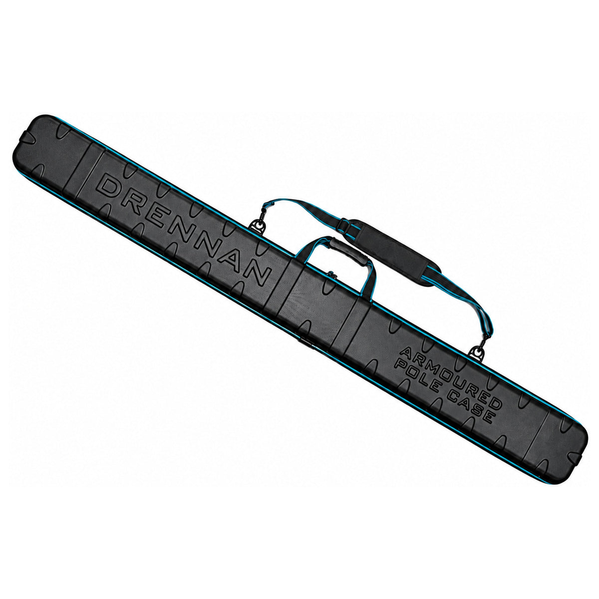 Drennan DR Armoured Pole Case – gesloten zwarte hardcase voor vaste hengels met schouderriem