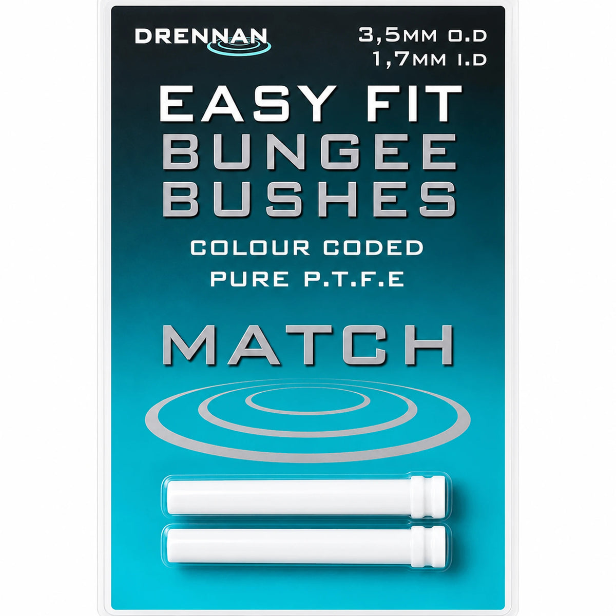 Drennan Easy Fit Bungee Bushes TOB3517 – Match 3,5 mm O.D / 1,7 mm I.D, wit, set van 2 stuks