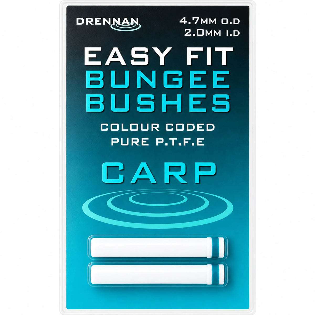 Drennan Easy Fit Bungee Bushes TOB4720 – Carp 4,7 mm O.D / 2,0 mm I.D, blauw, set van 2 stuks