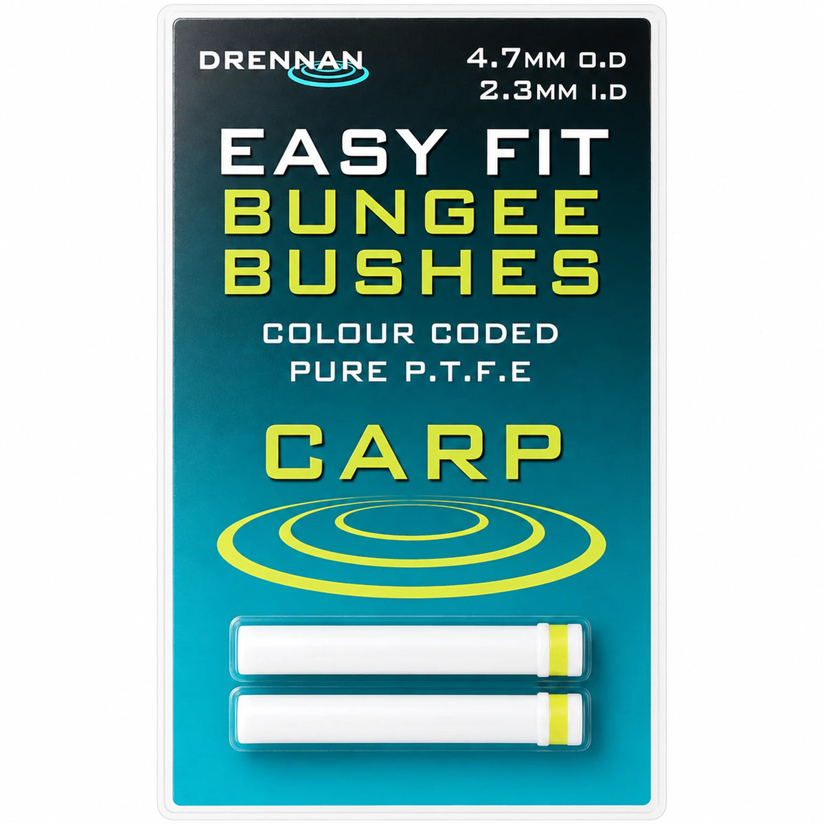 Drennan Easy Fit Bungee Bushes TOB4723 – Carp 4,7 mm O.D / 2,3 mm I.D, lime, set van 2 stuks