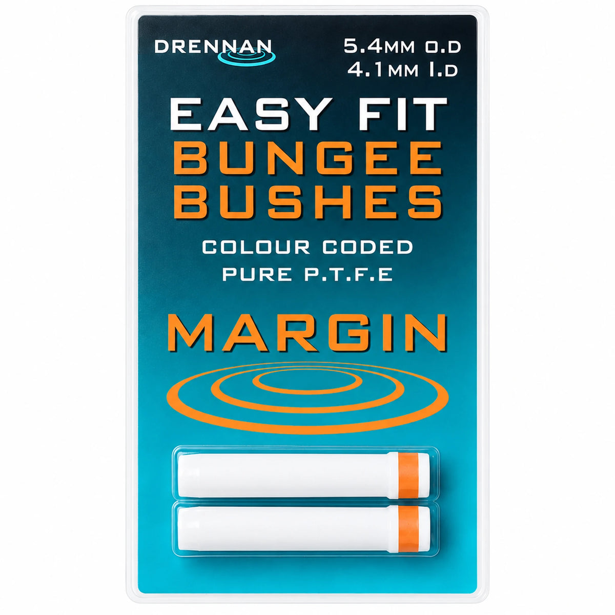 Drennan Easy Fit Bungee Bushes TOB5441 – Margin 5,4 mm O.D / 4,1 mm I.D, oranje, set van 2 stuks