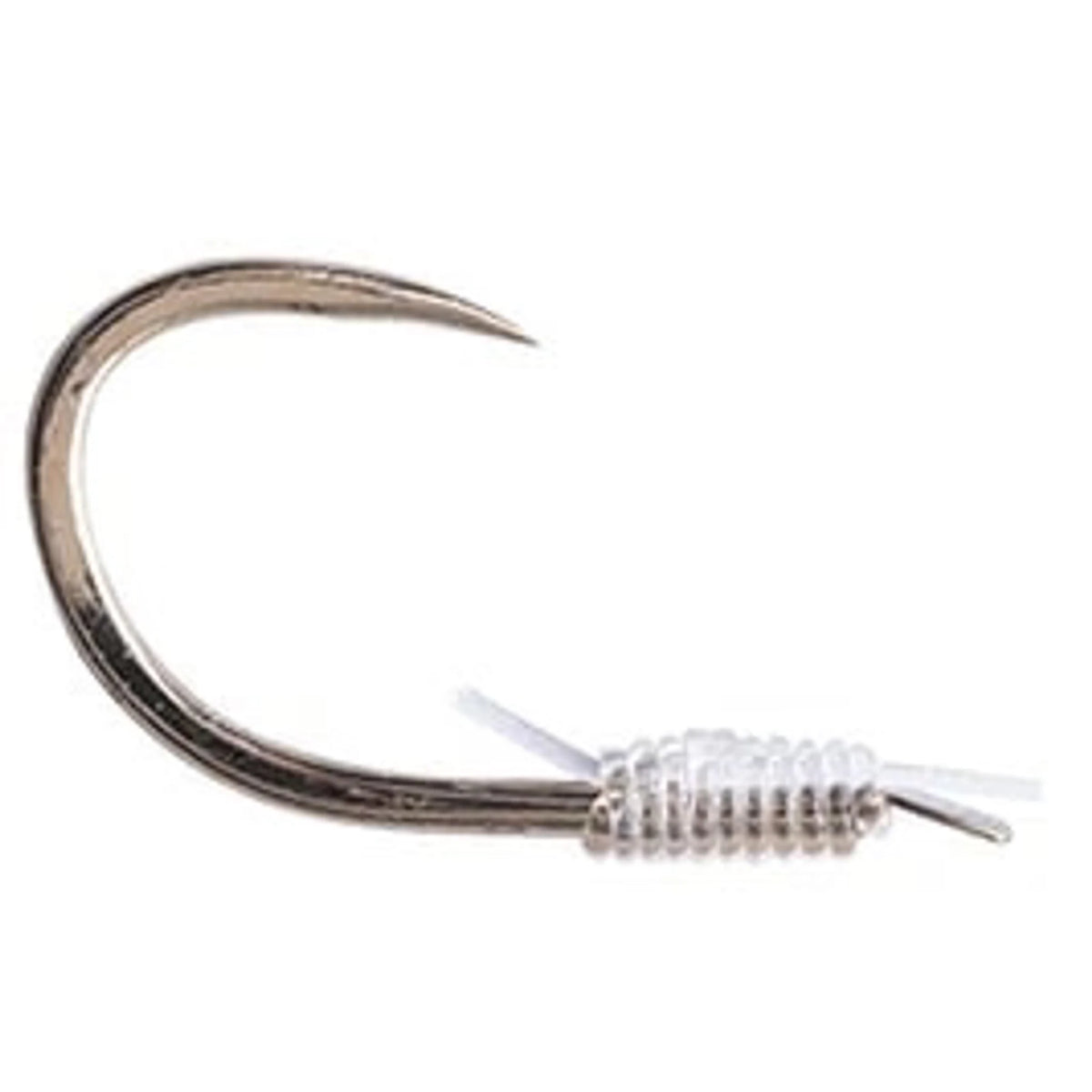 Drennan Margin Carp Barbless Hooklengths – detail van weerhaakloze Margin Carp-haak met geknoopte lijn