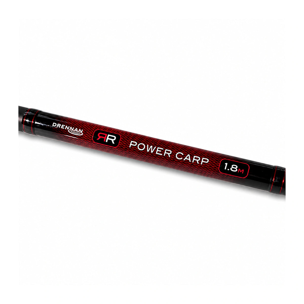 Drennan Red Range Power Carp – close-up van schepnetsteel met 1.8M-opdruk