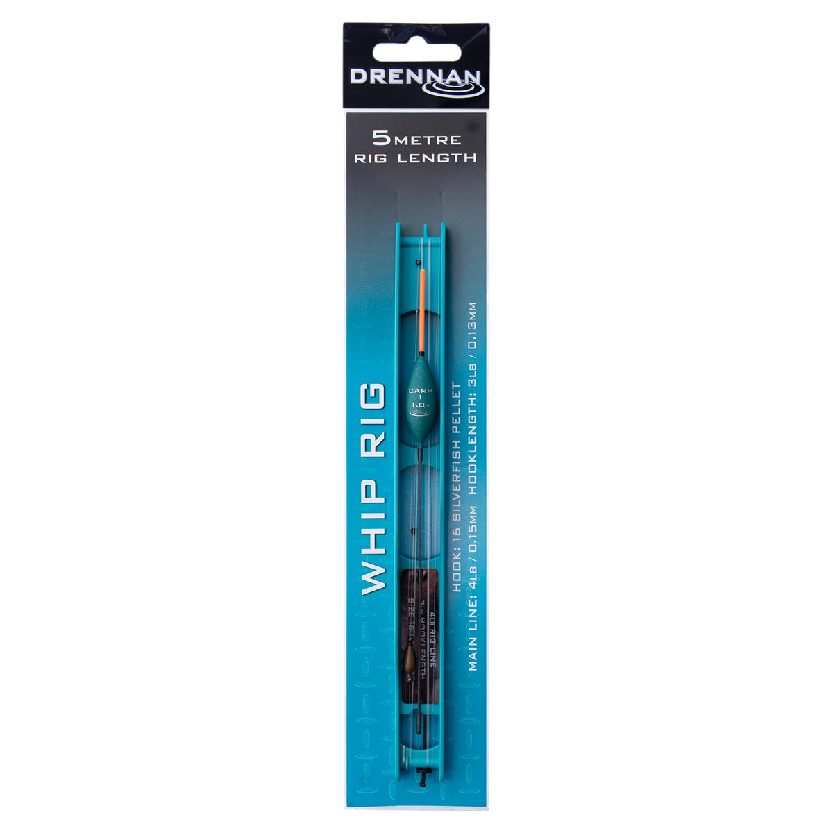 Drennan Whip Rig 5 m – kant-en-klaar tuig van 1,00 g met oranje antenne